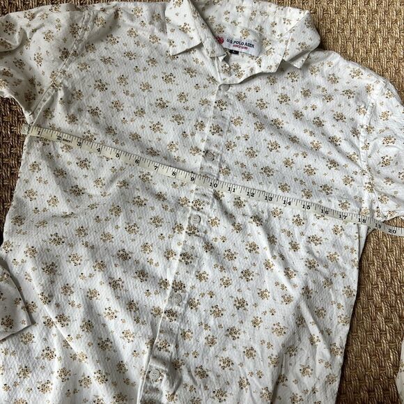 Vintage Women’s US Polo Assn Floral Button Up Blouse Sz Large - Picture 6 of 8